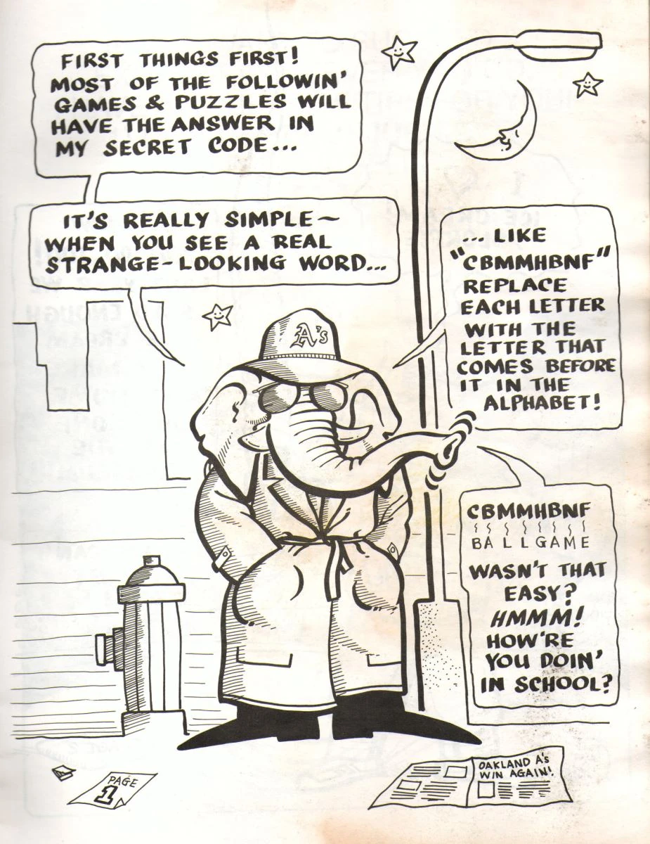 Oakland A’s activity book — page 01
