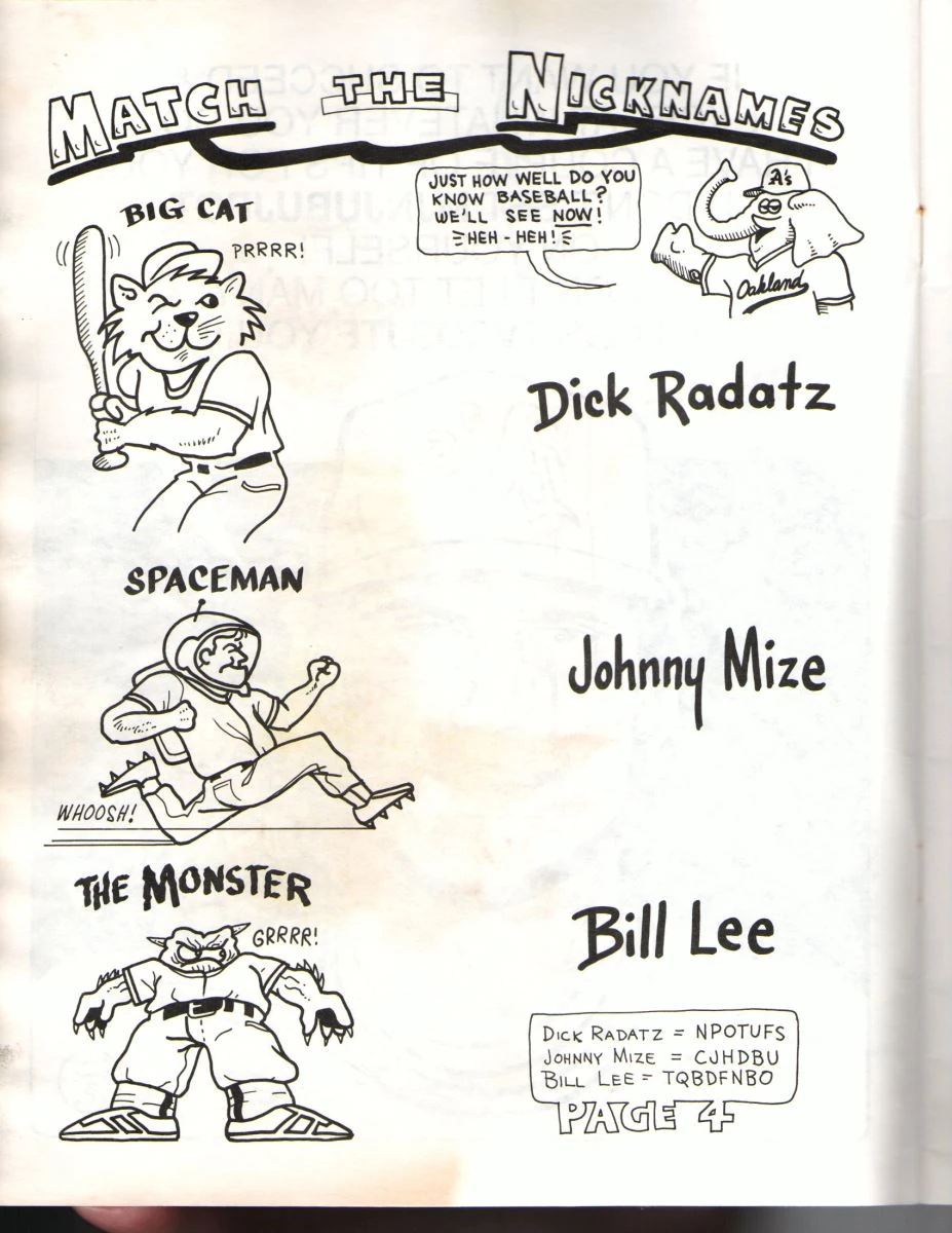 Oakland A’s activity book — page 04