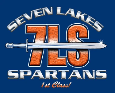 Seven Lakes Spartans design on navy