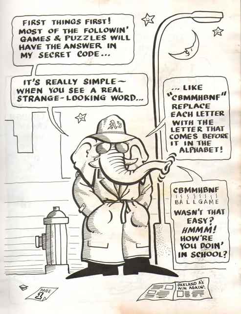 Oakland A’s activity book — page 01