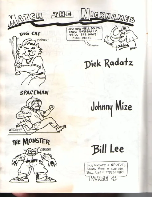 Oakland A’s activity book — page 04