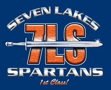 Seven Lakes Spartans design on navy